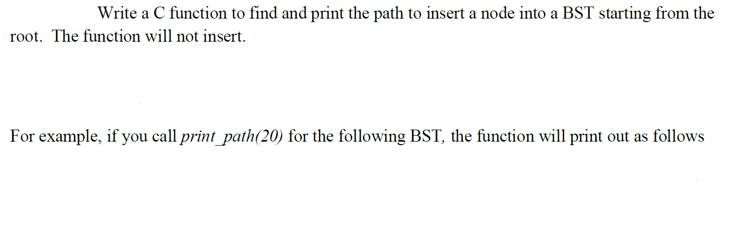 Write a C function to find and print the path to