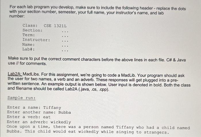 C# please with screen shot For each lab program you develop, make