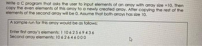  Write a C program that asks the user to input elements