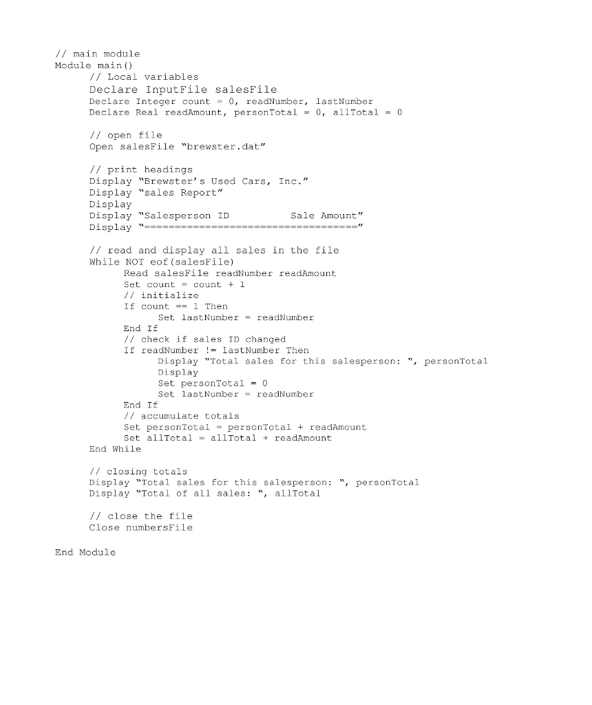 Please help me debug this pseudocode and also code this program in