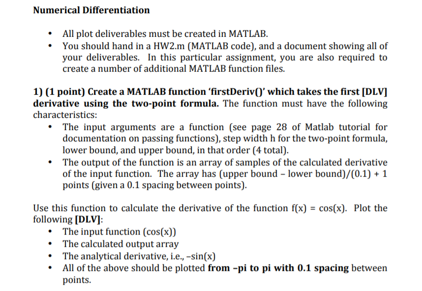  please help me with the MATLAB code and Plots. [DLV] means