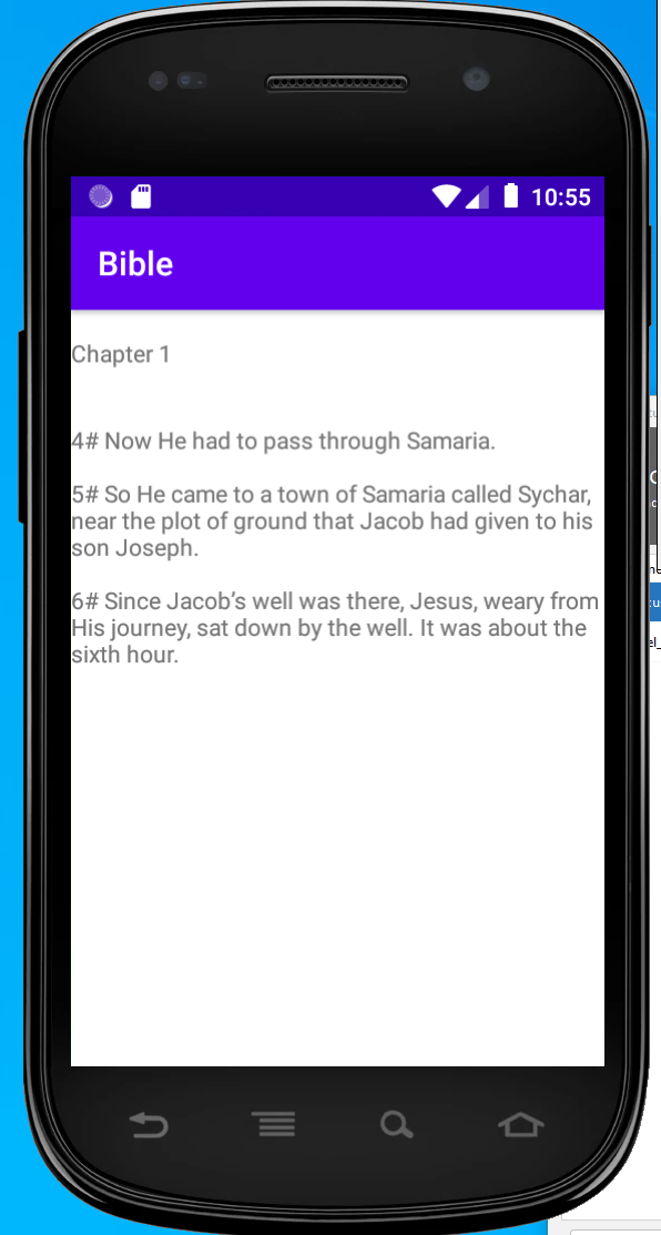 contents activity. When you choose one of the chapters, it will display