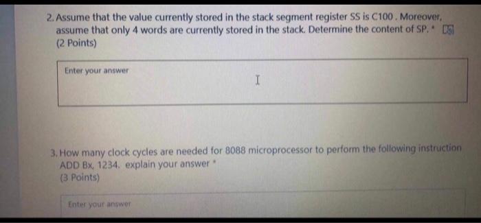  2. Assume that the value currently stored in the stack segment