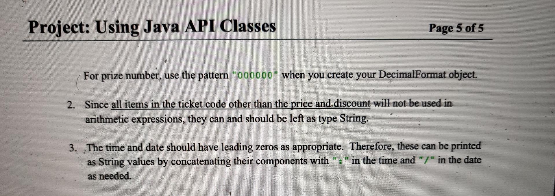 date, seat, followed by the description of the ticket. Note that the
