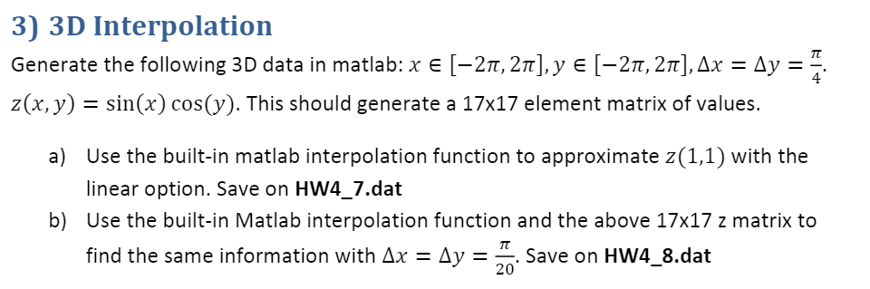 Interpolation Using the following data 4 7 y 10 23 28 25