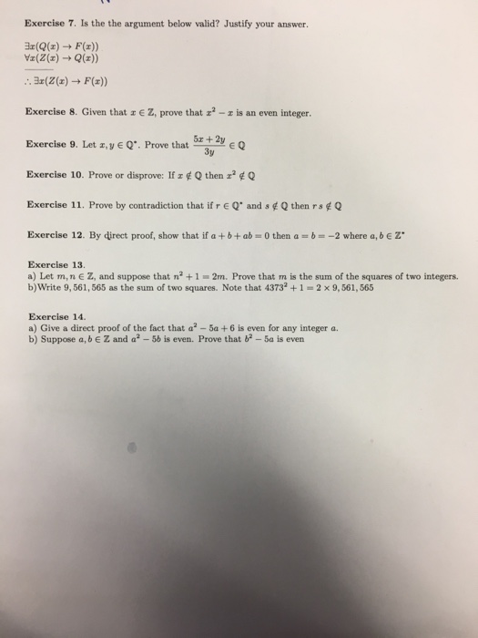  Exercise 7. Is the the argument below valid? Justify your answer.