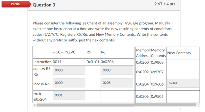 what did i do wrong? Partial Question 3 2.67 / 4