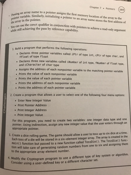  #1 Chapter 7 Pointers (169 passing an array name to a