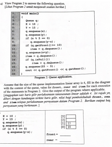  a) View Program 2 to answer the following question. [Lihat Program