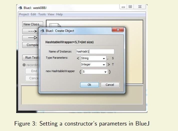 keys, Integers as values, and has an initial size of 5, as