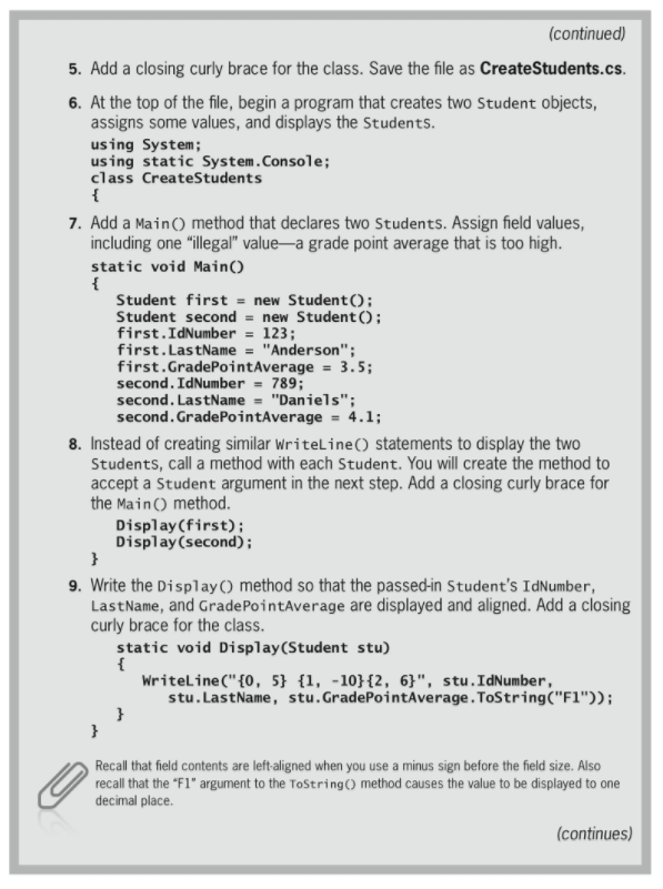 point average for the Student. It Student object to a method In