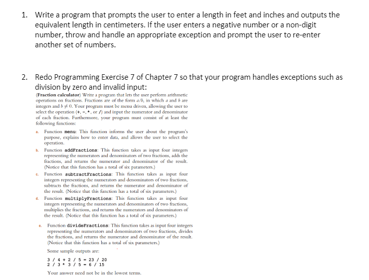 1. Write a program that prompts the user to enter a