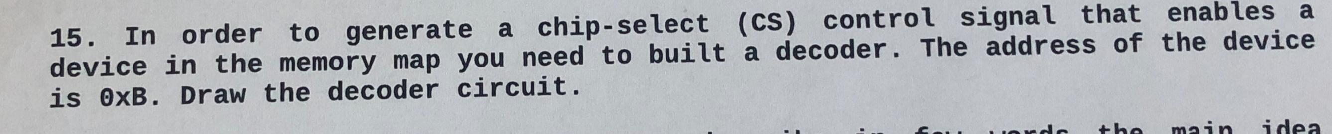  In order to generate a chip-select (cs) control signal that enables