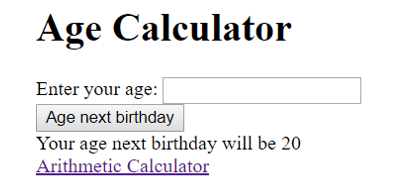 AgeCalculatorServlet.java and a JSP file called agecalculator.jsp. In web.xml, map URL /age
