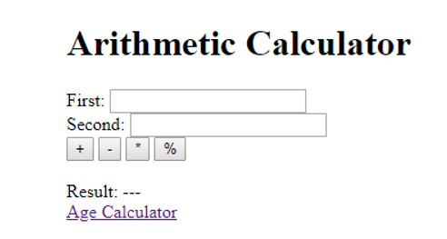 to AgeCalculatorServlet. When executed, this application navigates to /age and should show