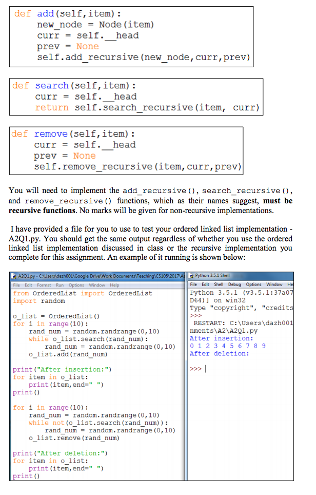 In this exercise you will need to alter the implementations of the