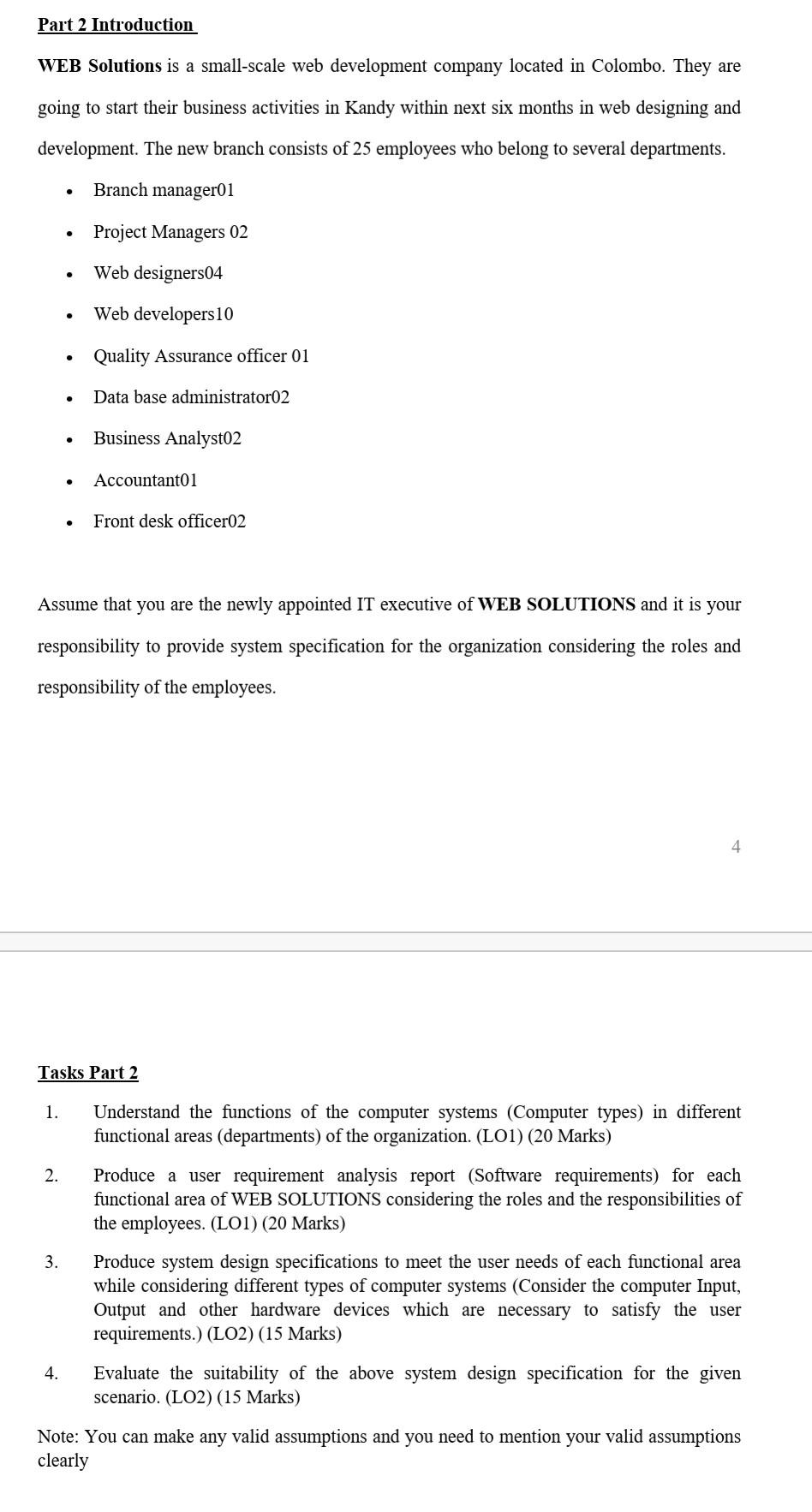  Introduction : WEB Solutions is a small-scale web development company located