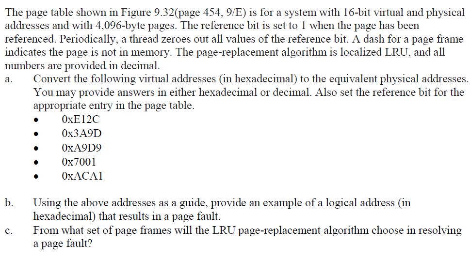 Operating System Concepts 9th Ed: The page table shown in Figure 9.32(page
