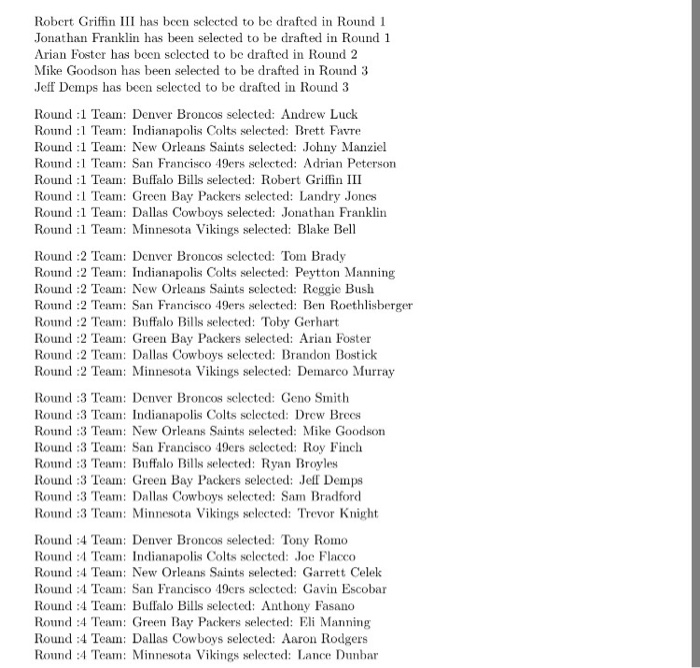 of the program. Collections and generics are acceptable to use. You cannot