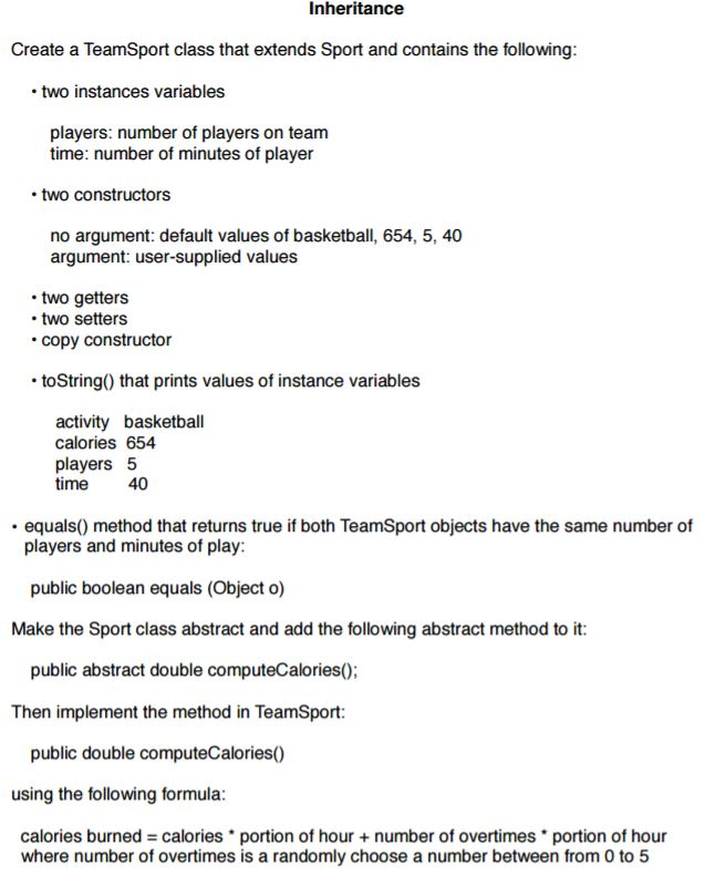 Java Inheritance Program. Please write code: These are the codes that I