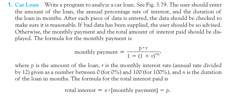 Using Python, please write a code for the following problem. 1. Car