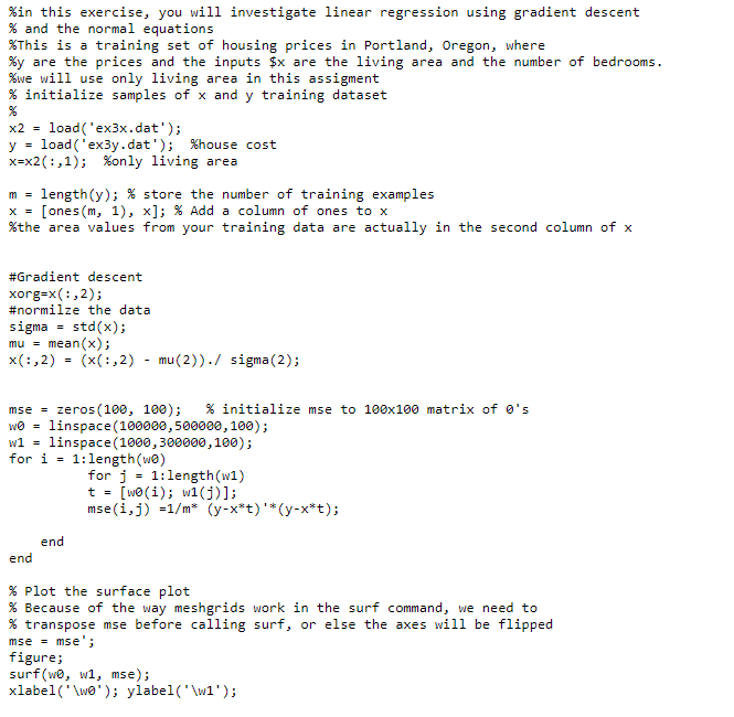 weights You can also add plotting trajectory w1,w2, cost over cost surface