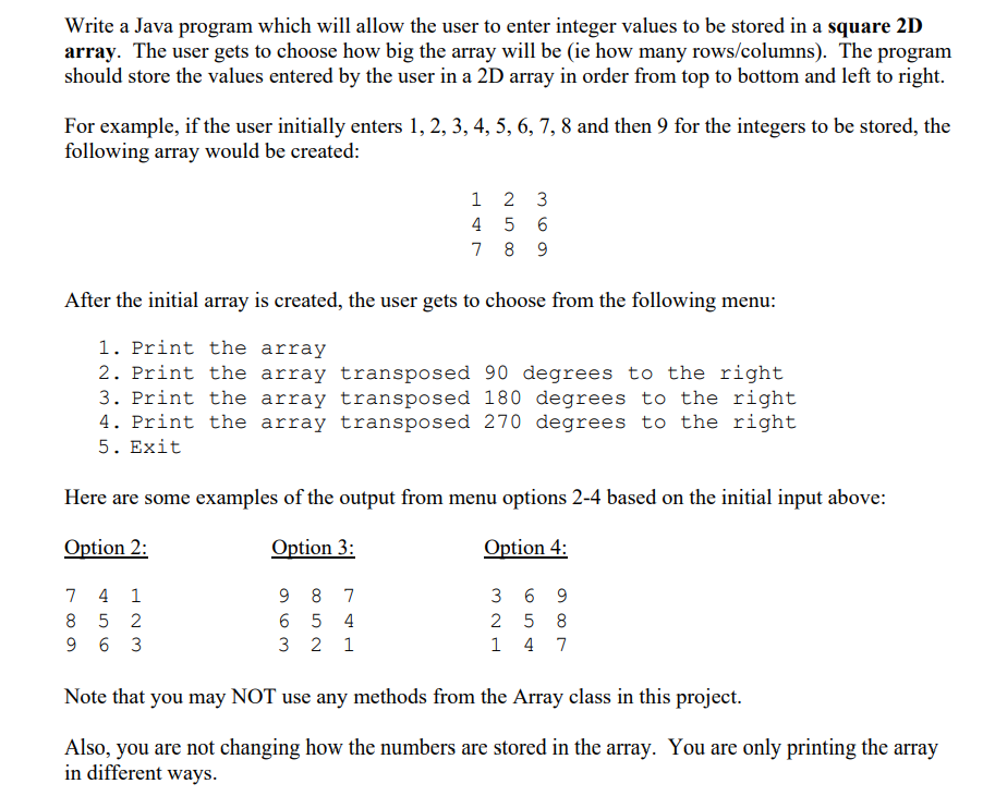  Write a Java program which will allow the user to enter