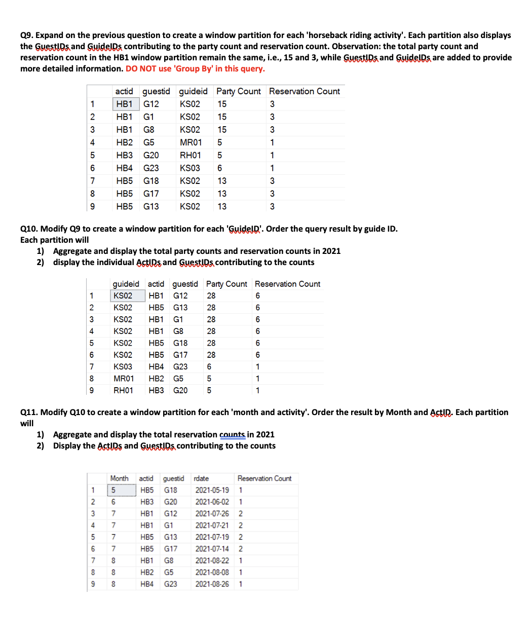  Write SQL Queries for the following: Q9. Expand on the previous