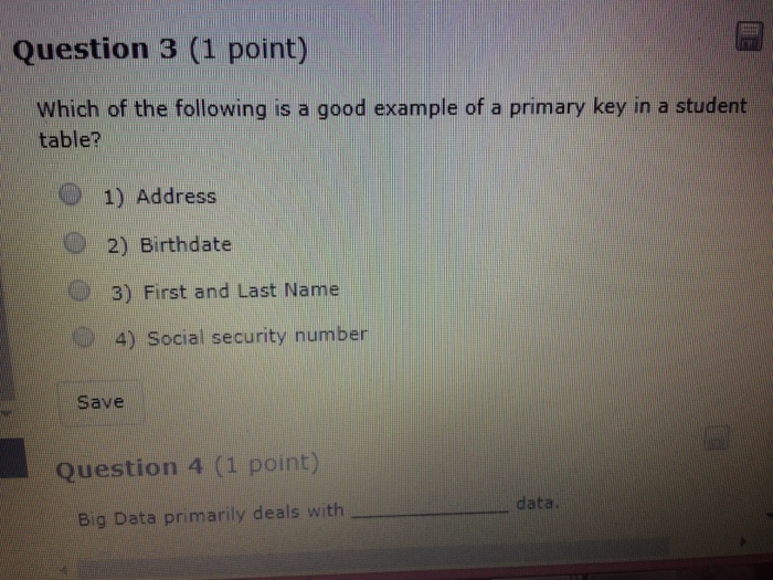 1) Semi-structured 2) Structured O 3) Unstructured 4) All of the above