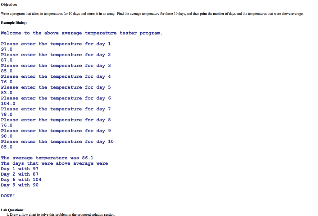  1. Draw a flow chart to solve this problem in the
