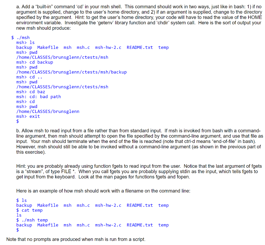 Please help me write this C code. We are writing our own