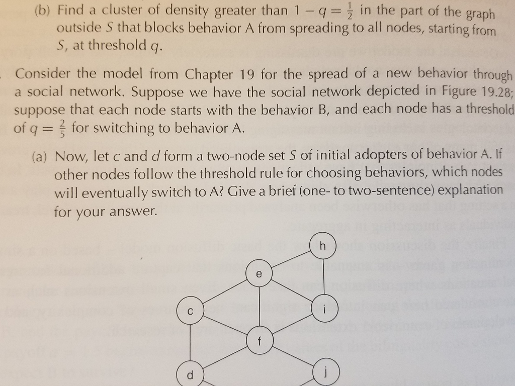 Question (A) Consider the model from Chapter 19 for the spread of
