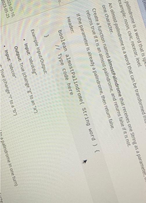 word) \{ // WRITE CODE HERE \} public static void main(string args[])