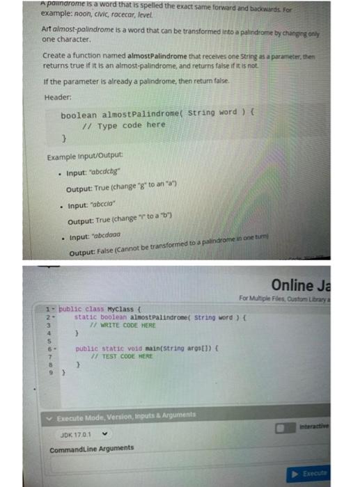 \{ /I TEST CODE HERE \} that can be transformed one character.