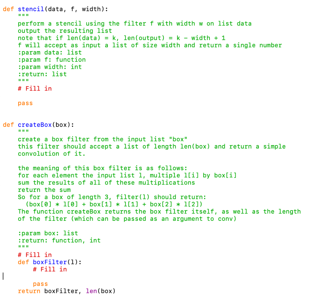 Problem 2: Stencils In this problem, we ask you to fill in
