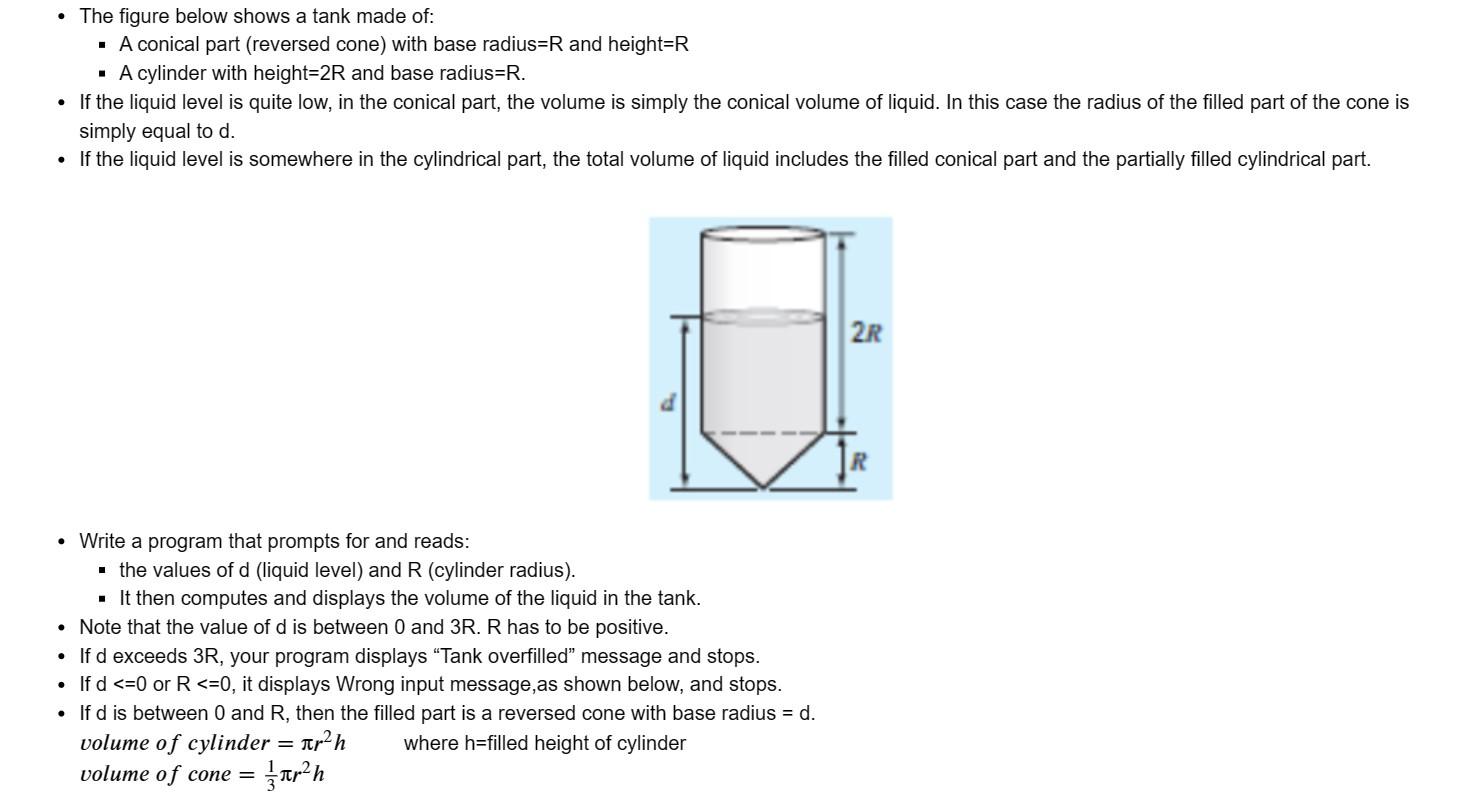 PYTHON ONLY - The figure below shows a tank made of: -
