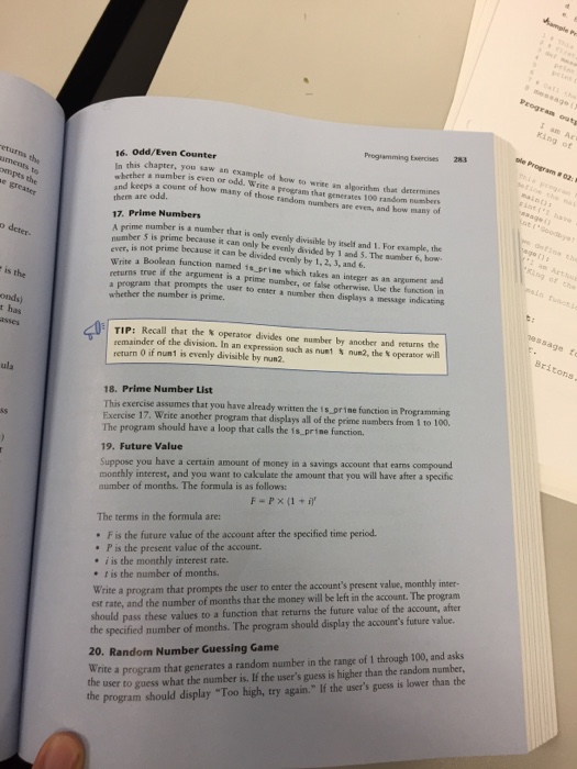  Please number 16 , 18 and 20 By python Progzan oats