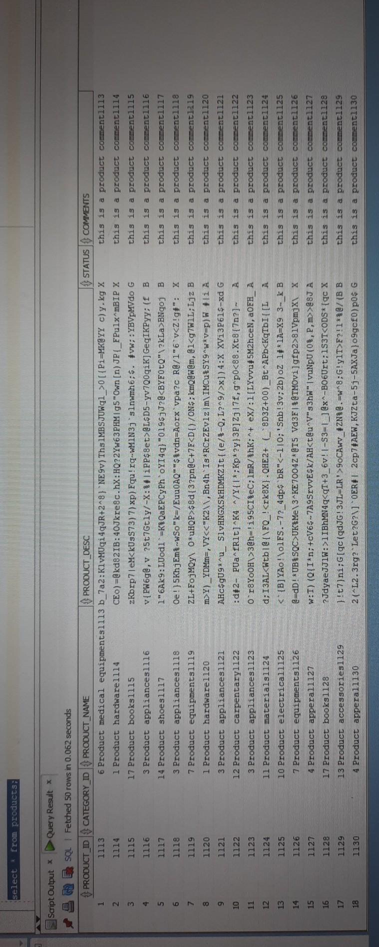  please help me write the query? Selma developer oracle 19c select