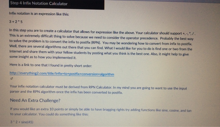 3 The RPN Calculator By now you should have a working stack