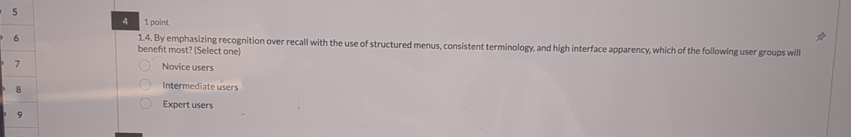  41 point 1.4. By emphasizing recognition over recall with the use