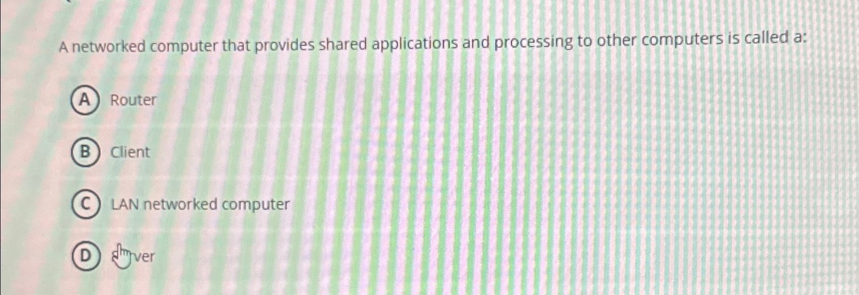  A networked computer that provides shared applications and processing to other