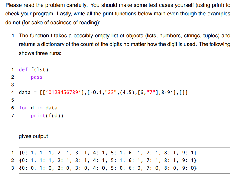  Please read the problem carefully. You should make some test cases