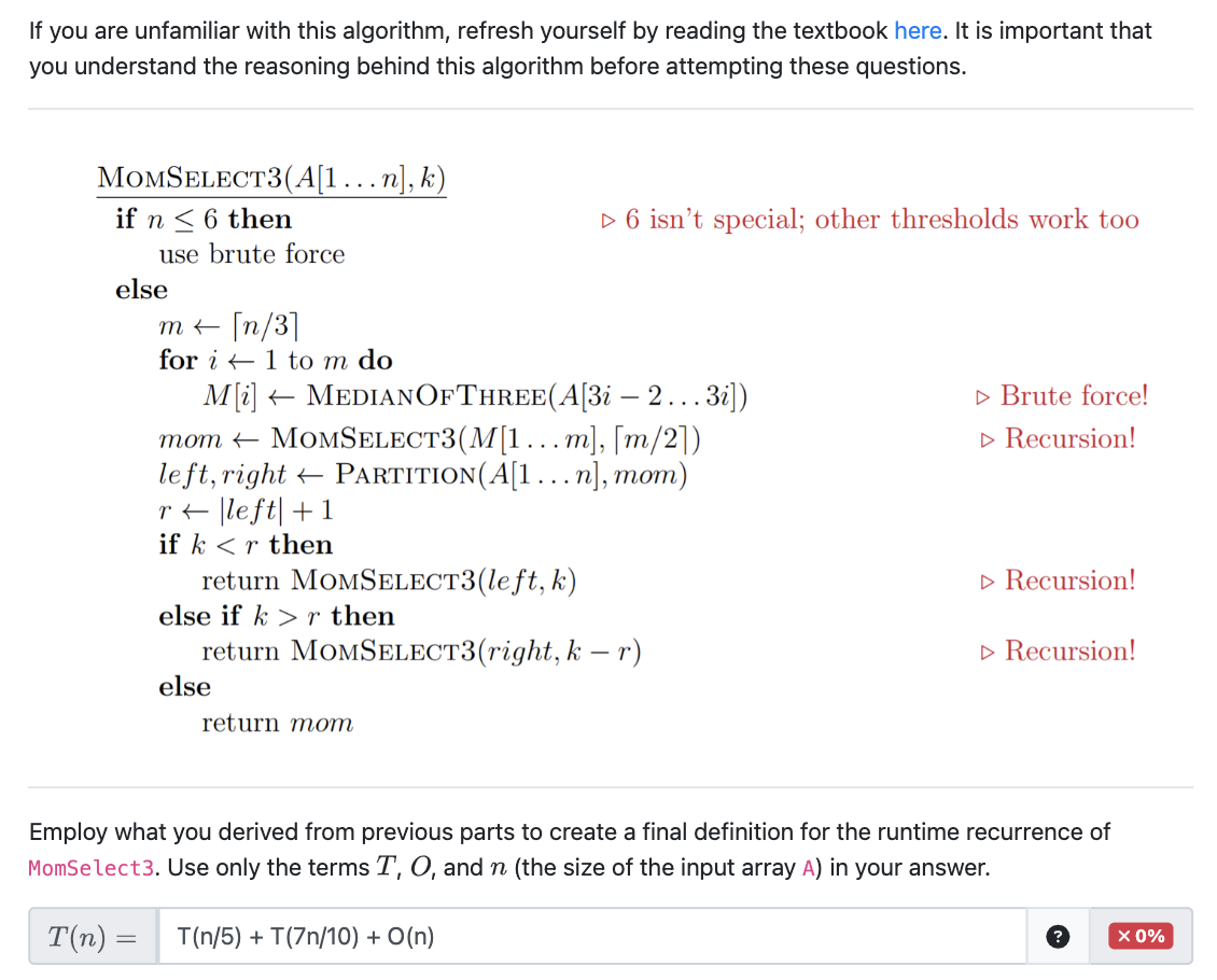  If you are unfamiliar with this algorithm, refresh yourself by reading