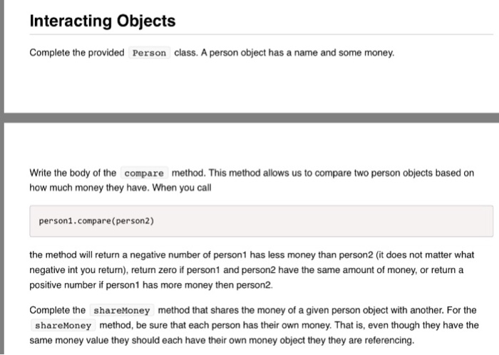  Java I have attached person and money class public class Person{