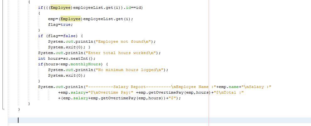 is the problem here T_T 00 7 package employee. overtime; 8 o