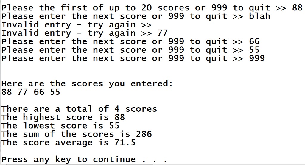 output would look like this when the user types in 88 blah