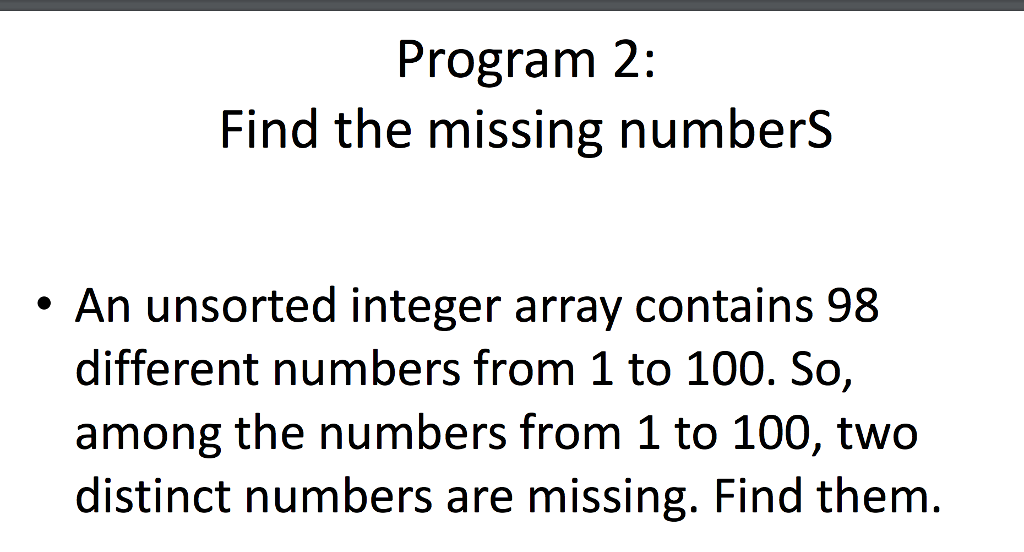 Problem 2 MUST be solved in place, i.e. you cannot use other