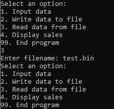 which gives exact output as shown in pic Specifications Write a menu-driven