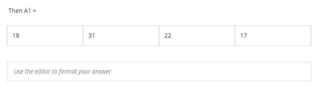 two parameters: M1: a matrix of size 6x4 elements of type integer