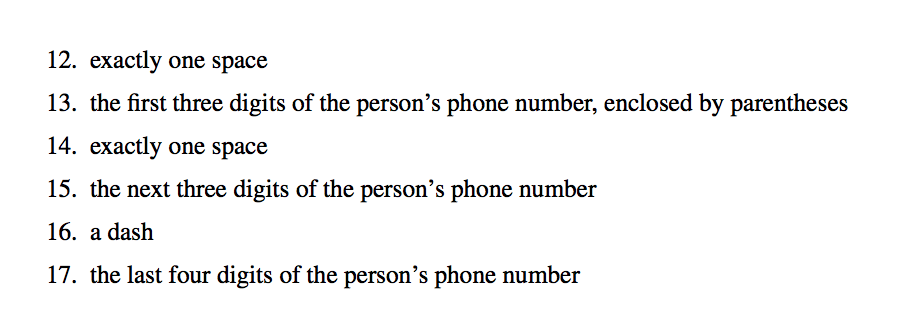 to see if a string matches a particular pattern At the top